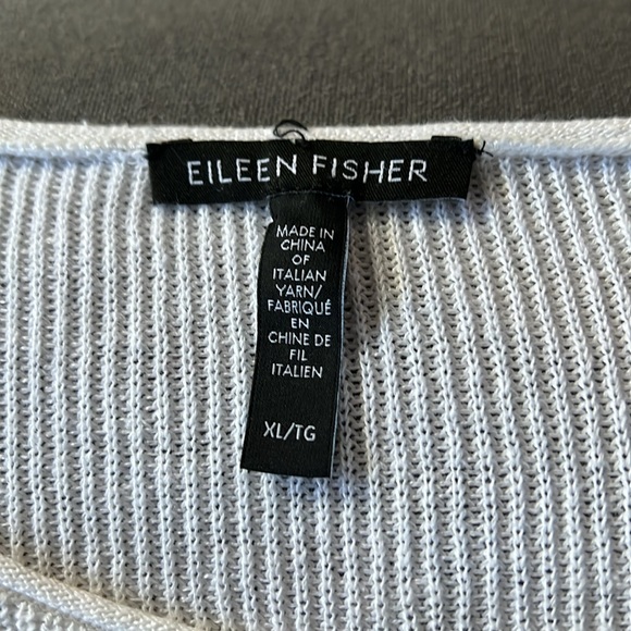 Eileen Fisher white 3/4 Length sleeve knit - Picture 4 of 5